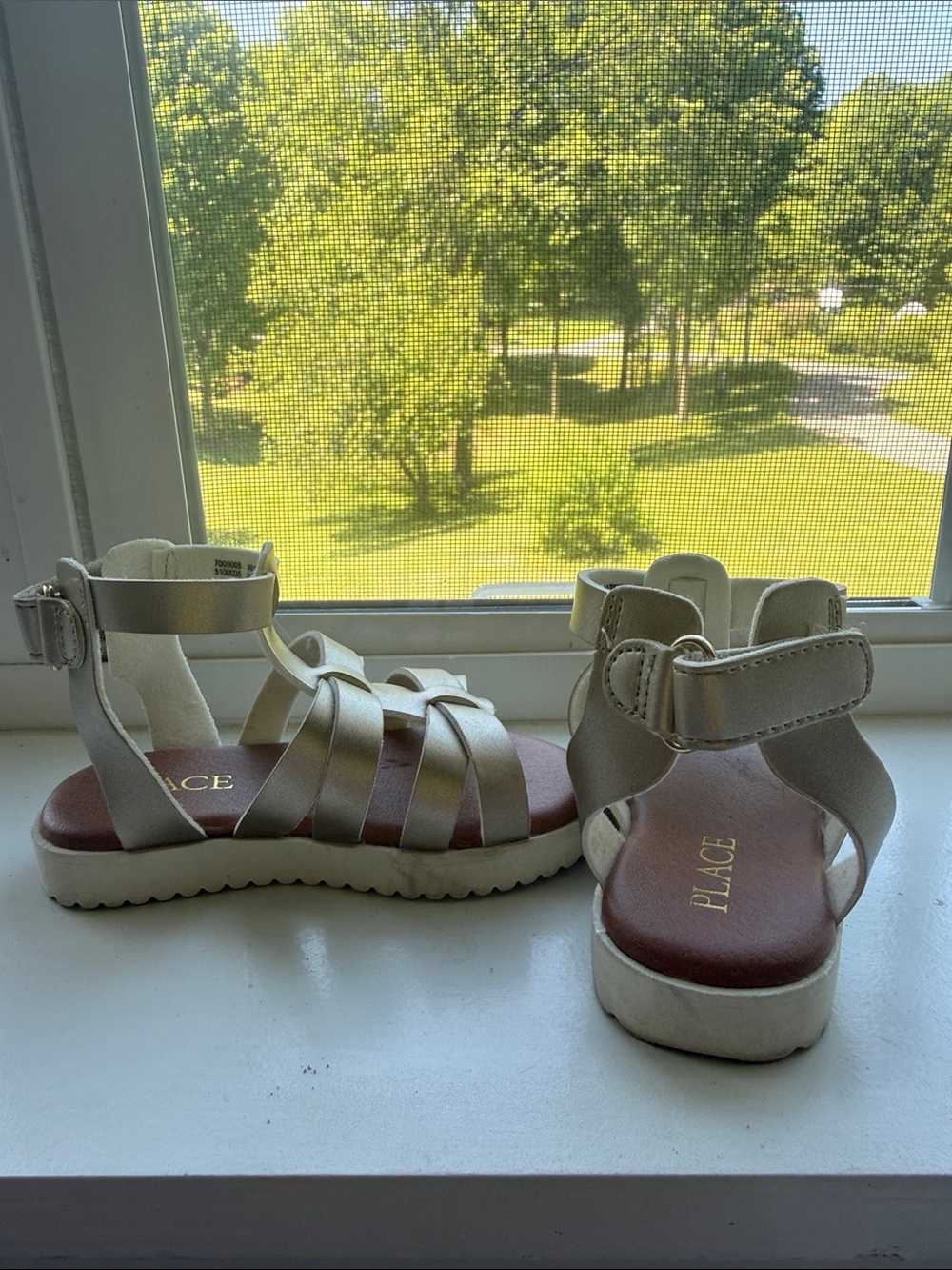 The Children's Place Metallic Silver Strappy Girl Sandals